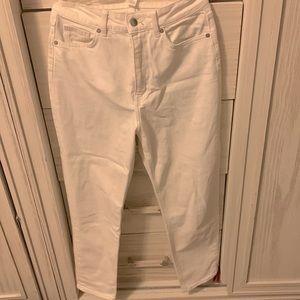 High waisted white pants